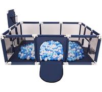 Parc de jeux Selonis Grande aire de jeux avec 900 balles Parc de jeux pour enfants, bleu foncé:babyblue/bleu/perle