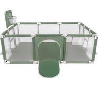 Parc de jeux Selonis Grande aire de jeux avec 900 balles Parc de jeux pour enfants, vert : perle/gris/transparent/bleu bébé/mint