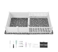 Parc de mise bas pour chien - DUOKU - KH-CW05-G - 237×123×46 cm - 3 portes amovibles - Tapis d'urine lavable