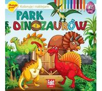 Parc des dinosaures. Je colorie et je colle des autocollants