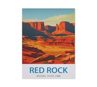 Parc d'État Red Rock, Arizona,1000 Pièces, Jouet De Puzzle en Bois d'art Abstrait, Jeu De Famille Difficulté Défi Puzzle(75x50cm)-CJ44