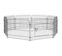 parc d'extérieur animaux PawHut Métal 180x61cm Noir