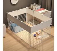 Parc d'intérieur à faire soi-même pour chien, chat, fil métallique amovible, grand parc d'exercice pour lapin, lapin, cochon d'Inde (couleur unique, 111 x 111 x 54 cm)