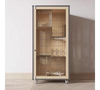 Parc d'intérieur pour chat avec portail en fer, roues, design multicouche, maille respirante et éclairage pour le confort et la sécurité de votre animal de compagnie