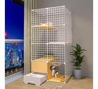 Parc d'intérieur pour chat, kit de fils métalliques amovibles pour chatons, cage et niche pour petits animaux, enclos polyvalent pour une utilisation en intérieur