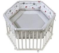 Parc en bois avec parure TOBY - D.120 x H.73 cm - coloris blanc Blanc G