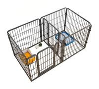 Parc en métal robuste avec design anti-escalade, niche réglable pour intérieur et extérieur par des chiens de petite et moyenne taille
