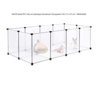 Parc en plastique pour animaux de compagnie (20 pièces) Transparent 143 x 71 x 47 cm - DINGXIANG