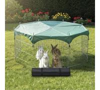 Parc Enclos avec tapide de Sol Extérieur Grillage en métal Petit Animaux Taille M Maison été 2711