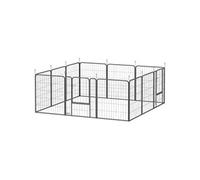 Pawhut Parc enclos pour chien 12 panneaux modulable pliable H.80cm 2 portes verrouillables noir