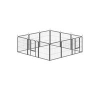 Pawhut – Parc pour chien modulable 12 panneaux pliable 60 cm porte verrouillable acier époxy noir