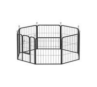 Pawhut Parc pour chien 8 panneaux modulable pliable avec porte acier intérieur extérieur 60 cm noir