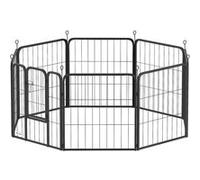 PawHut Parc pour Chien, enclos Chien 8 Panneaux modulable et Pliable, enclos Portable en Acier 60H cm avec 1 Porte, clôture pour Petits Chiens, intérieur et extérieur, Noir