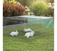 Parc Enclos Extérieur Grillage en métal pour Lapin, Poule,Cochon d'Inde Taille M Carré été 2555