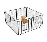 Parc enclos modulable Acier, Parc pour Chien, intérieur et extérieur, Clôture, Enclos, Cage,pour Intérieur, Chiens, Lapins, rongeurs, Petits Animaux (80 * 60cm (8 pièces))