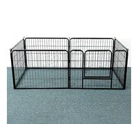 Parc enclos modulable Acier, Parc pour Chien, intérieur et extérieur, Clôture, Enclos, Cage,pour Intérieur, Chiens, Lapins, rongeurs, Petits Animaux (80 * 60 cm (6 pièces))