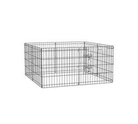Parc enclos modulable pour chien animaux porte verrouillable 8 panneaux dim. panneau 61L x 61H cm métal noir