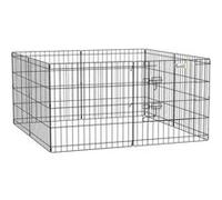 Parc enclos modulable pour chien animaux porte verrouillable 8 panneaux dim. panneau 61L x 61H cm métal noir