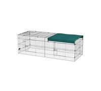 Parc enclos - PawHut - modulable acier avec bâche lapins rongeurs intérieur extérieur - acier - 220x85x70cm - vert