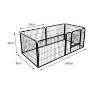 Parc Enclos Pliable Ajustable Modulable - YIS - Noir - 80 x 60 cm - Chiens Chat Lapin Petits Animaux