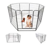 Paitsy Parc Enclos pour Chien Chiot et Lapin GARDEO100x120x8, 8 Panneaux 100x120cm, 4M2, modulable, intérieur et extérieur, Pliable, Garantie 5 Ans