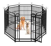 Parc Enclos pour Chien en Métal avec 8 Panneaux, Parc à Chiot Pliable, Chenil Extérieur, 68 x 100 cm, Noir