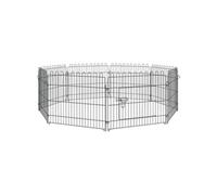 PawHut Parc enclos Chiots Animaux domestiques pour Chiens Lapins rongeurs Petits Animaux intérieur et extérieur diamètre 180 cm 8 Panneaux 71 x 61 cm Noir