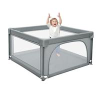 Parc Enfant Modulable Avec Base à Ventouse Antidérapante, Parc Pour Bébé, Antidérapante, Baby Playpen Centre D'activités pour Enfants Pour L'intérieur et L'extérieur-120 * 120 * 66 cm-gris foncé