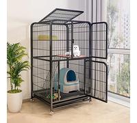 Parc extérieur à roulettes pour chat - Enclos en métal pour petits animaux, chatons, chiots et lapins