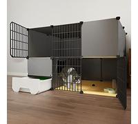 Parc for chat Cage for chat Niche for chat Niche d'intérieur à monter soi-même Niches en métal amovibles à 2/3 niveaux avec rampe, échelles et niche for chat Toilettes for chat Idéal for 1 à 3 chats(1