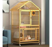 Parc for chat, cage for cochon d'Inde, cage for rat, cage for chat d'intérieur, enclos for animaux de compagnie comprenant des plates-formes de repos réglables, un bac anti-fuite amovible, des roulett