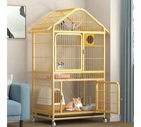 Parc for chat, cage for cochon d'Inde, cage for rat, cage for chat d'intérieur, enclos for animaux de compagnie comprenant des plates-formes de repos réglables, un bac anti-fuite amovible, des roulett