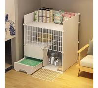 Parc for chat Cages for chats Cage for chat d'intérieur Enclos for chat à monter soi-même Chenils for chats en métal amovibles avec bac à litière for chat fermé Cages for chiens for petits chiens(75X4