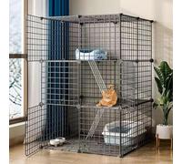 Parc for Chat Cages for Chats Cage for Chats Parc for Chiots, Enclos for chenil for Animaux de Compagnie avec Porte for Chatons et Petits Animaux(75 * 75 * 109cm)