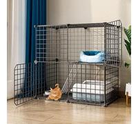 Parc for Chat Cages for Chats Cage for Chats Parc for Chiots, Enclos for chenil for Animaux de Compagnie avec Porte for Chatons et Petits Animaux(75 * 49 * 73cm)