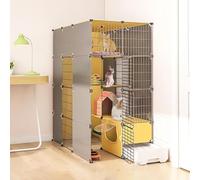 Parc for chat Cages for chats d'intérieur, avec bac à litière, enclos for chat à monter soi-même, cage de chenil amovible en fil de fer, cages for petits animaux, grand lieu d'exercice idéal for chat(