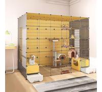 Parc for chat Cages for chats d'intérieur, avec bac à litière, enclos for chat à monter soi-même, cage de chenil amovible en fil de fer, cages for petits animaux, grand lieu d'exercice idéal for chat(
