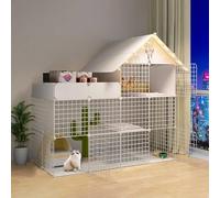 Parc for chat Cages for chats d'intérieur - Enclos for chats Grande cage for chat Niche for chat Parc for chaton Cage for furet Cages for cochons d'Inde Cages for chiens for petits chiens(White,147X75