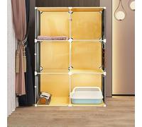 Parc for Chat Cages for Chats Enclos intérieur for Chat avec bac à litière for Chat, Grandes niches métalliques Amovibles for Chat(72x37x107cm)