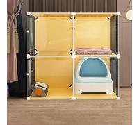 Parc for Chat Cages for Chats Enclos intérieur for Chat avec bac à litière for Chat, Grandes niches métalliques Amovibles for Chat(72x47x72cm)