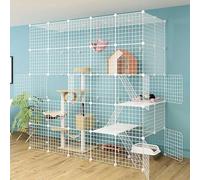 Parc for chat d'intérieur - Niche for animaux de compagnie Cage for chaton Enclos extérieur for chat Maison for chat en métal Intérieur Bricolage Robuste Facile à nettoyer Lieu d'exercice détachable I