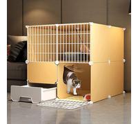 Parc for chat en fil métallique amovible d'intérieur, chenils d'intérieur à monter soi-même, caisse avec bac à litière for chat, chenils en fil métallique amovibles, lieu d'exercice idéal for 1 à 4 pe