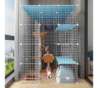 Parc for Chat Enclos for Chats d'intérieur Grands chenils for Chats en métal détachables Cage for furets et Petits Animaux(111x111x145cm)