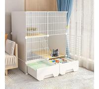 Parc for Chat Enclos intérieur for Chat for Balcon Fil métallique Amovible Chenils d'intérieur à Monter soi-même Cage for Furet Cages for cochons d'Inde Cage for Chat(75x49x91cm)