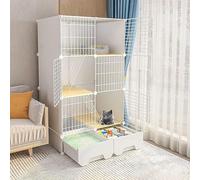 Parc for Chat Enclos intérieur for Chat for Balcon Fil métallique Amovible Chenils d'intérieur à Monter soi-même Cage for Furet Cages for cochons d'Inde Cage for Chat(75x49x127cm)