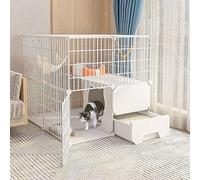 Parc for Chat Enclos intérieur for Chat for Balcon Fil métallique Amovible Chenils d'intérieur à Monter soi-même Cage for Furet Cages for cochons d'Inde Cage for Chat(75x85x75cm(2))