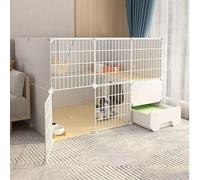 Parc for Chat Enclos intérieur for Chat for Balcon Fil métallique Amovible Chenils d'intérieur à Monter soi-même Cage for Furet Cages for cochons d'Inde Cage for Chat(111x85x75cm)