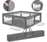 Parc Lionelo WILLOW XL très grande surface de jeu, 2 entrées latérales verrouillables Gris
