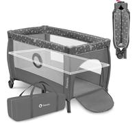 Lionelo Lit bébé Stefi jusqu'à 15 kg entrée latérale LockGuard pliage rapide sac transport Grey