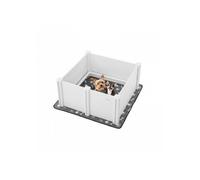 Parc Mise Bas Chien 98x98x46 cm, Hauteur Réglable, Tapis Urine Lavable, PVC, pour Chiots Moyenne Race